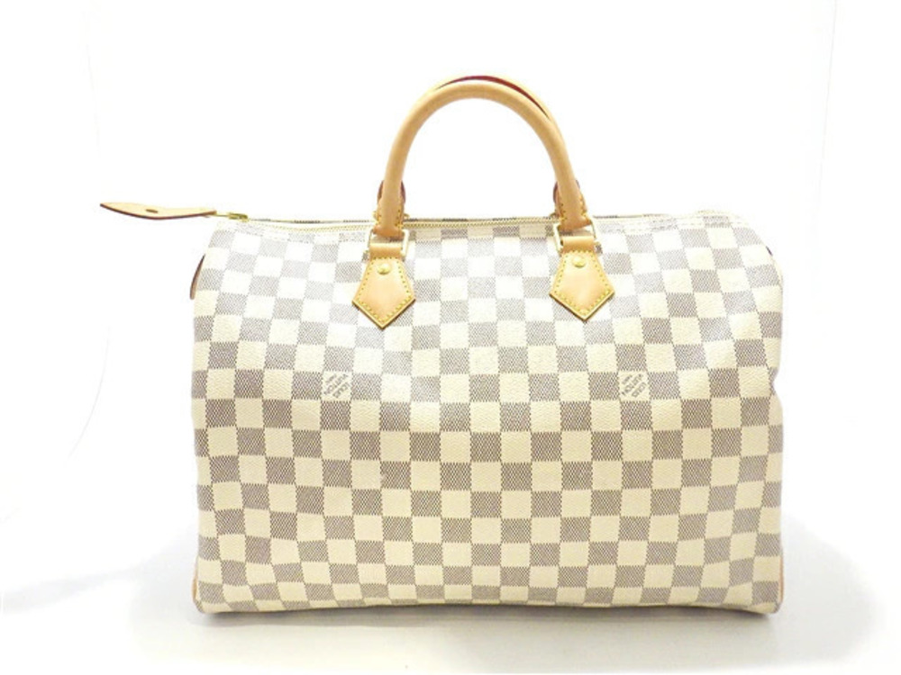 LOUIS VUITTON Speedy Handbag Damier Azur White